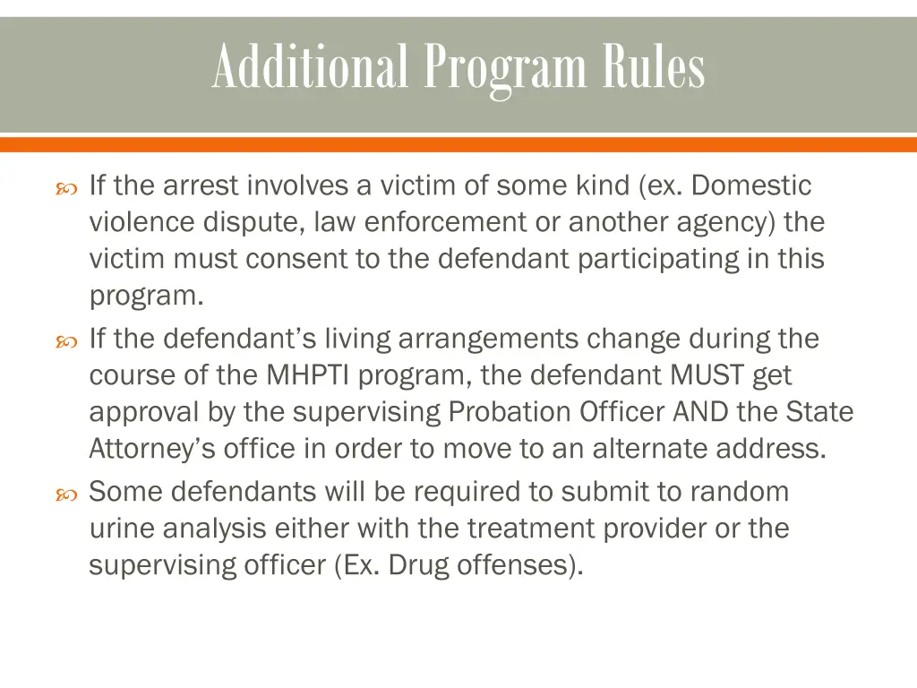 additional program rules