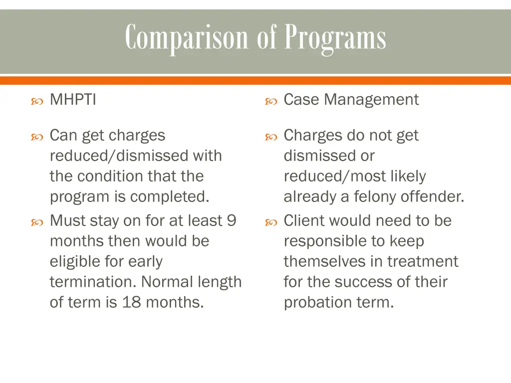 comparison of programs