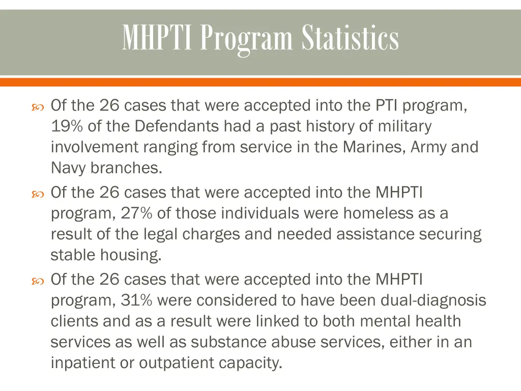 mhpti program statistics 1