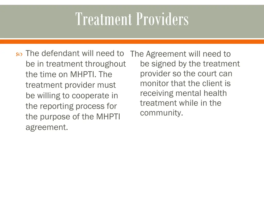 treatment providers