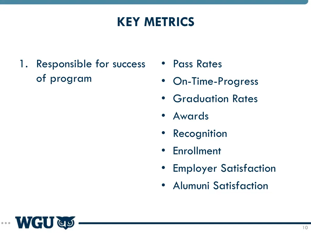 key metrics