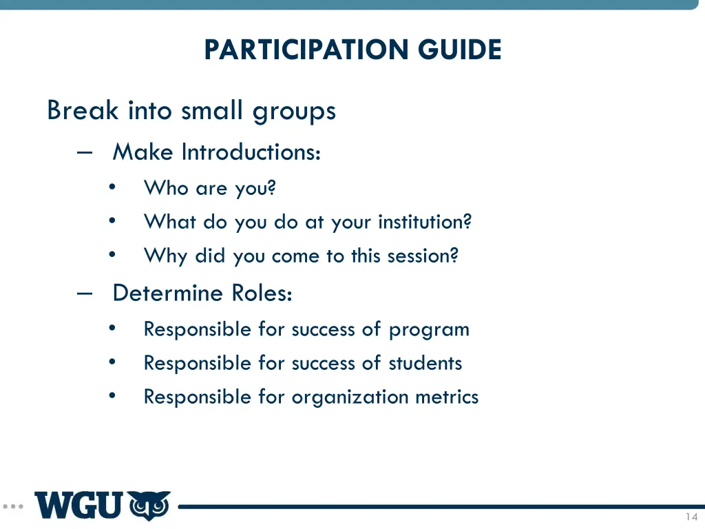 participation guide
