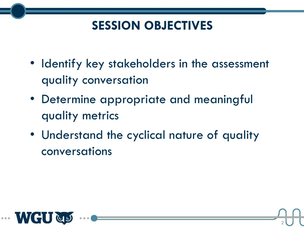 session objectives