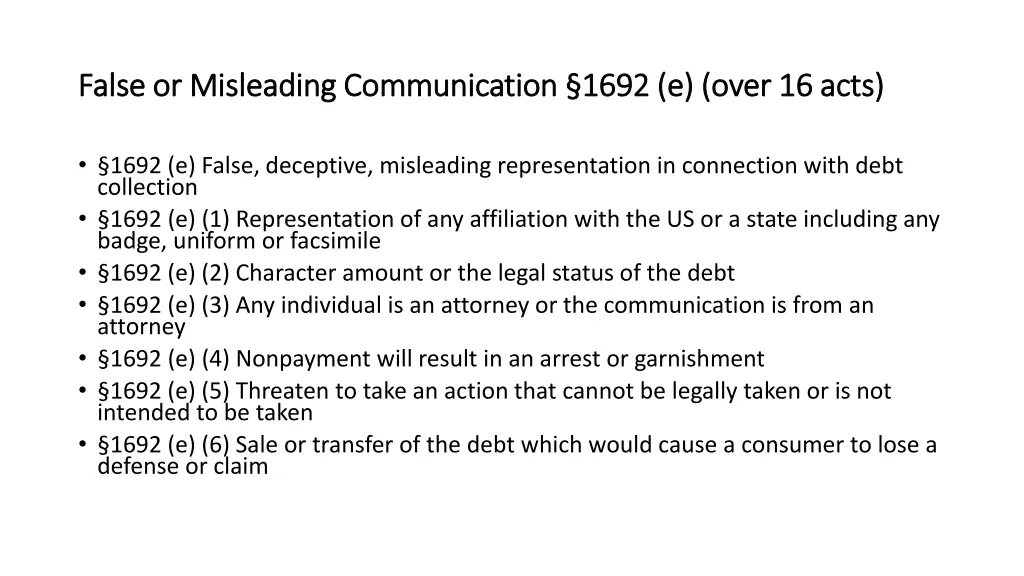false or misleading communication false