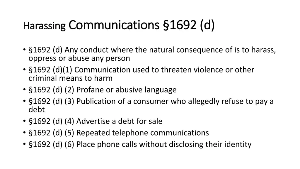 harassing harassing communications communications