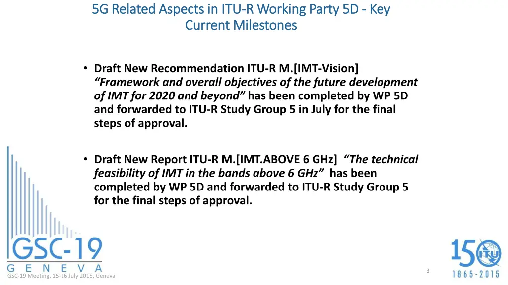 5g related aspects in itu 5g related aspects