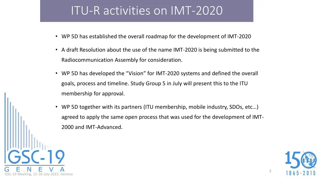 itu r activities on imt 2020