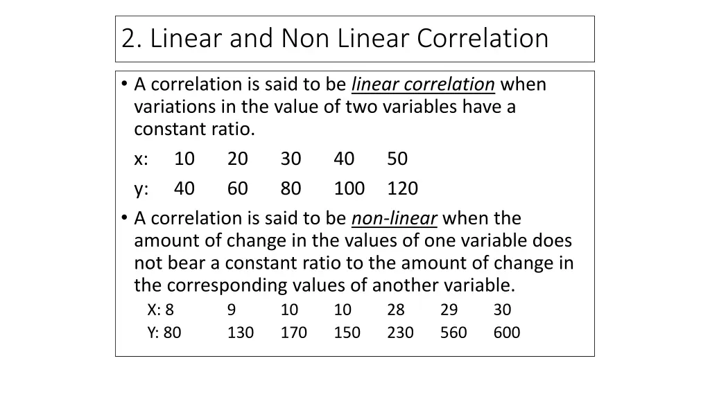2 linear and non linear correlation