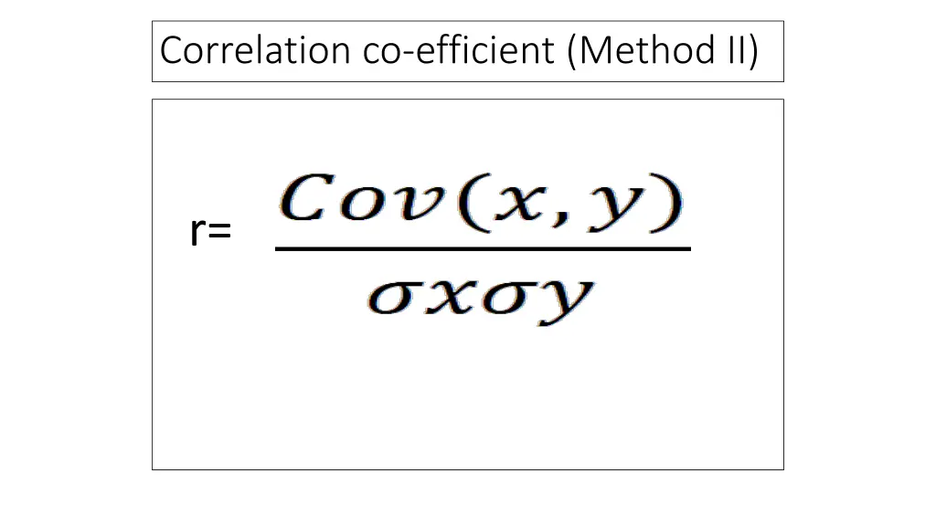 correlation co efficient method ii