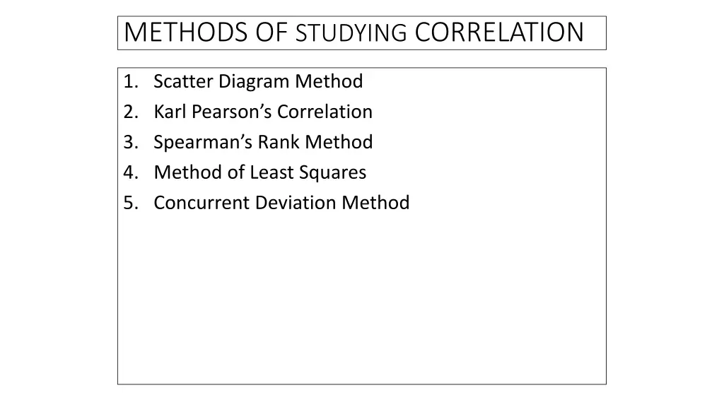 methods of studying correlation