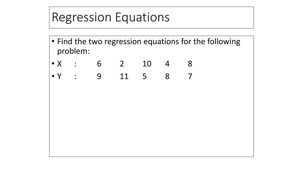 regression equations