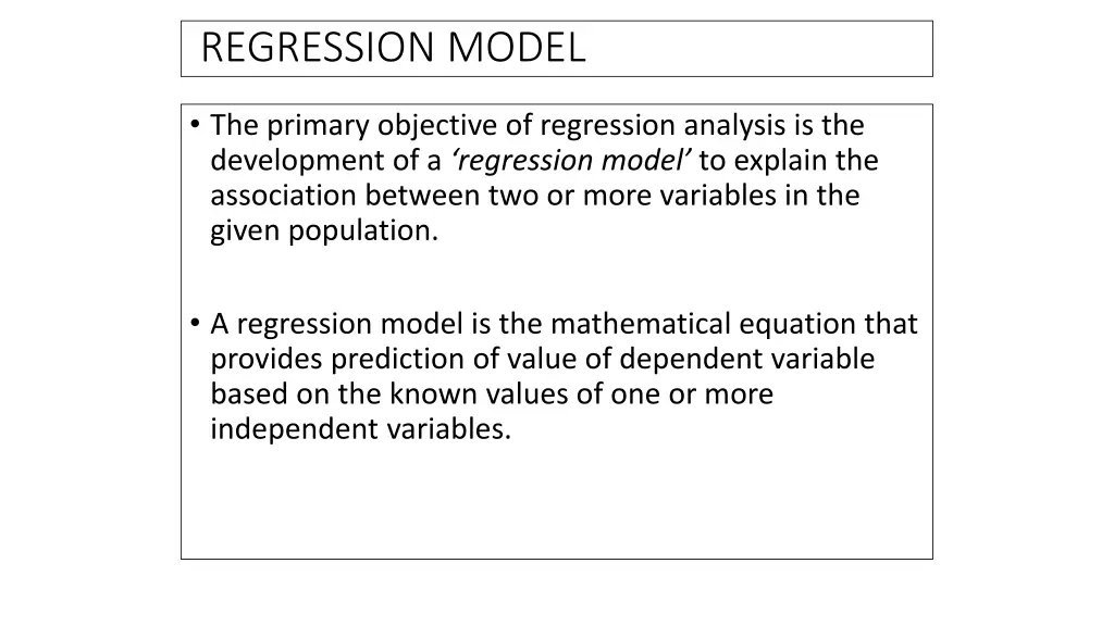 regression model