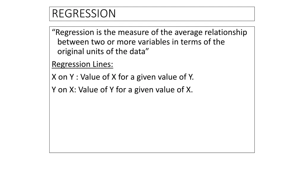 regression