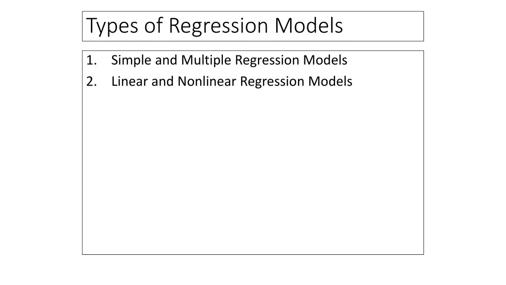 types of regression models