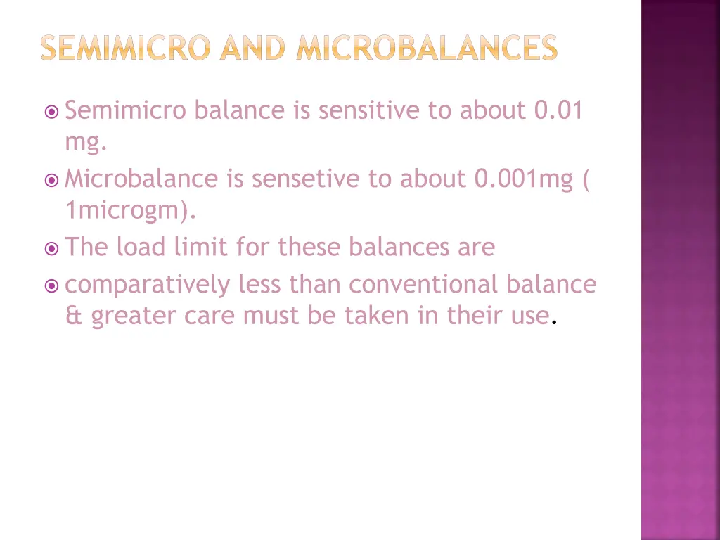 semimicro and microbalances
