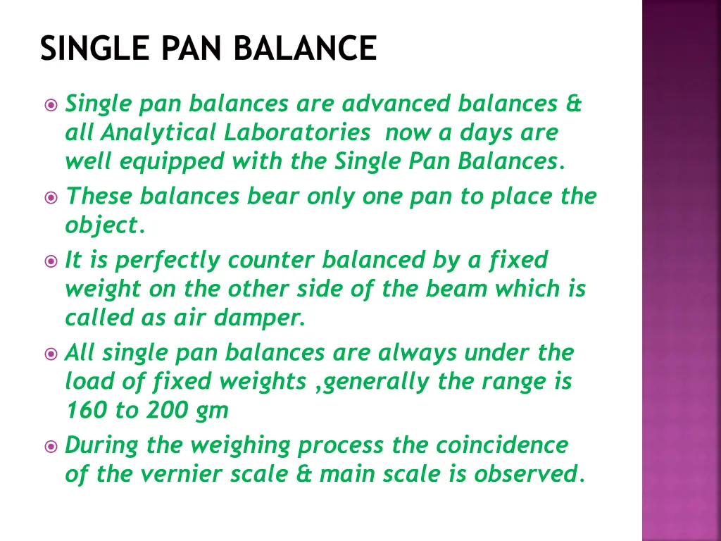 single pan balance
