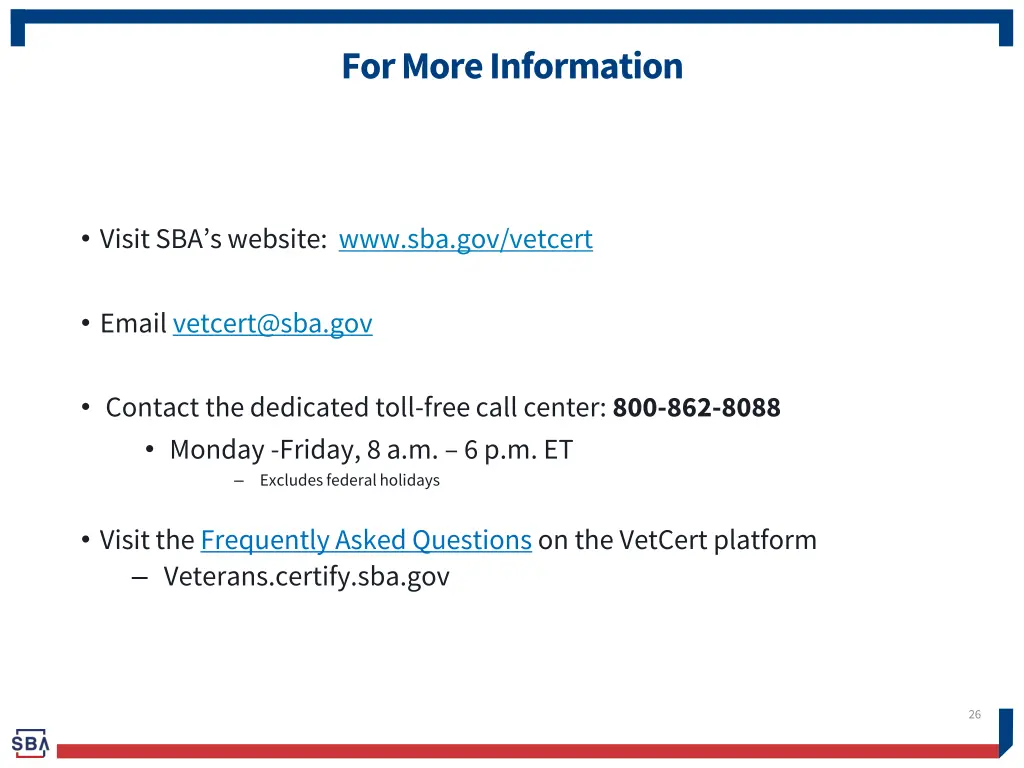 for more information