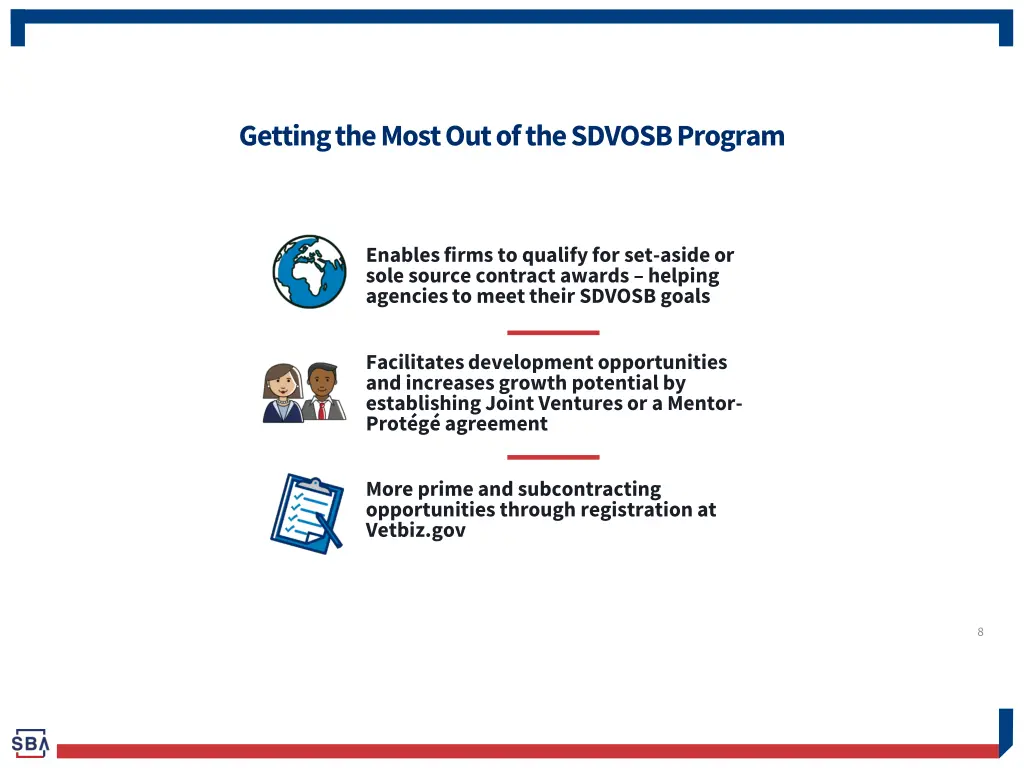 getting the most out of the sdvosb program