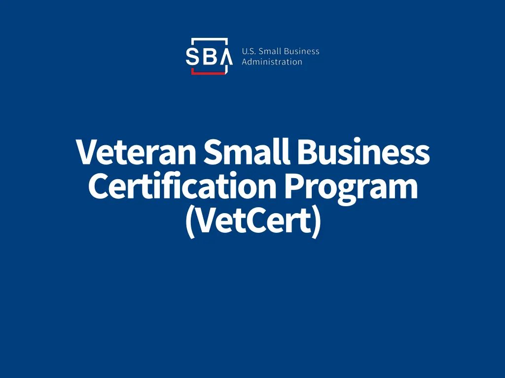 veteran small business certification program