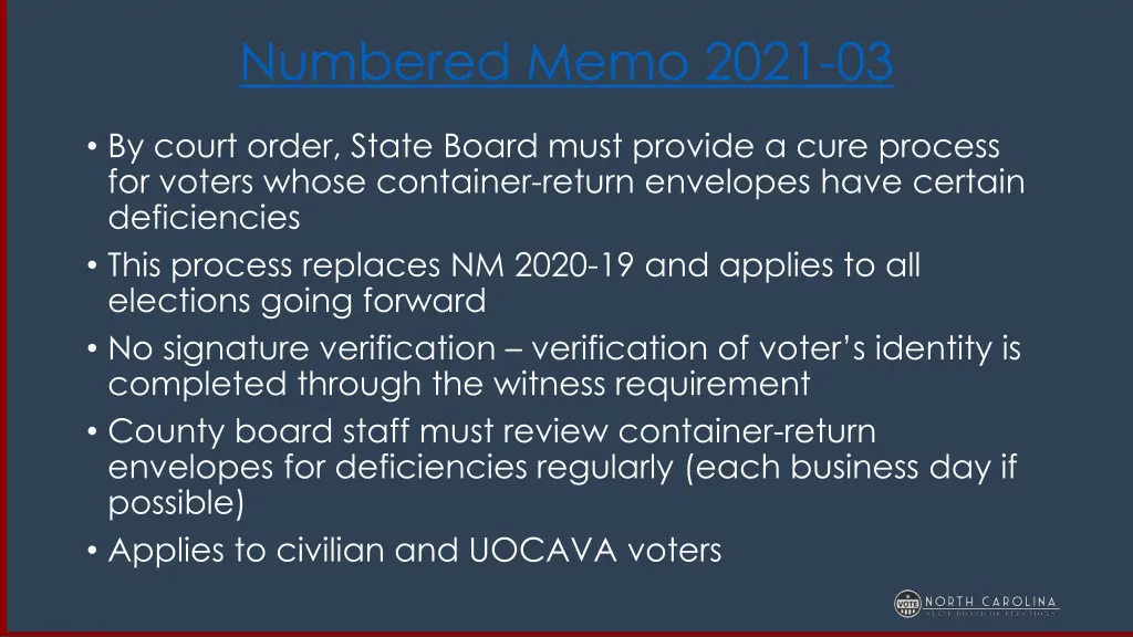 numbered memo 2021 03