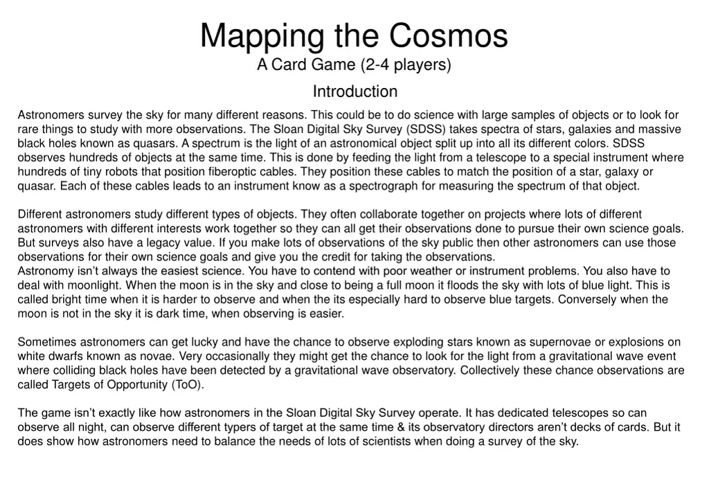 mapping the cosmos a card game 2 4 players