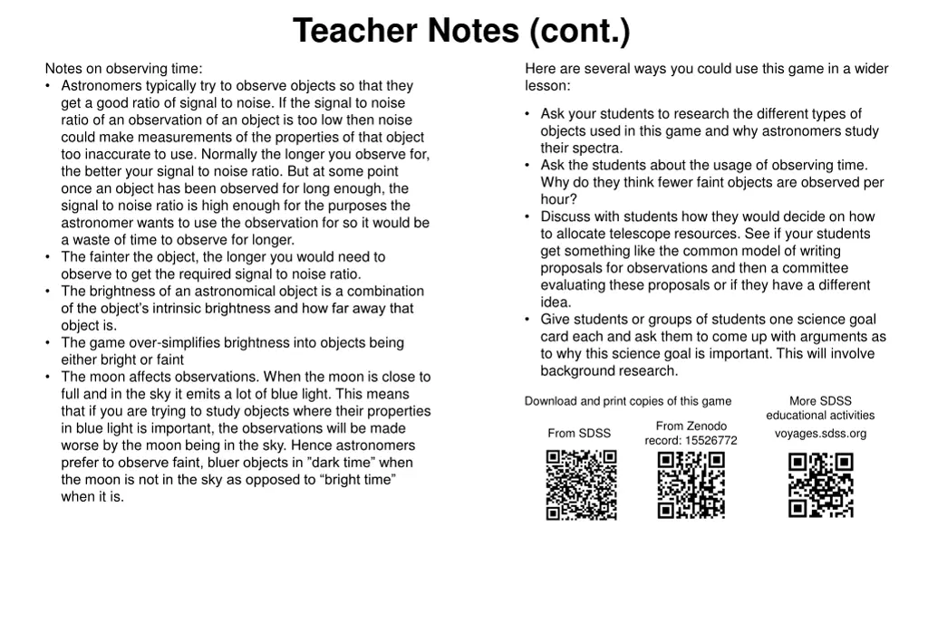 teacher notes cont
