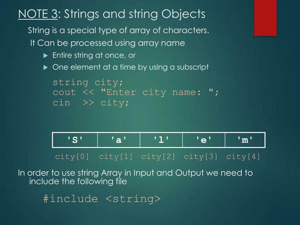 note 3 strings and string objects