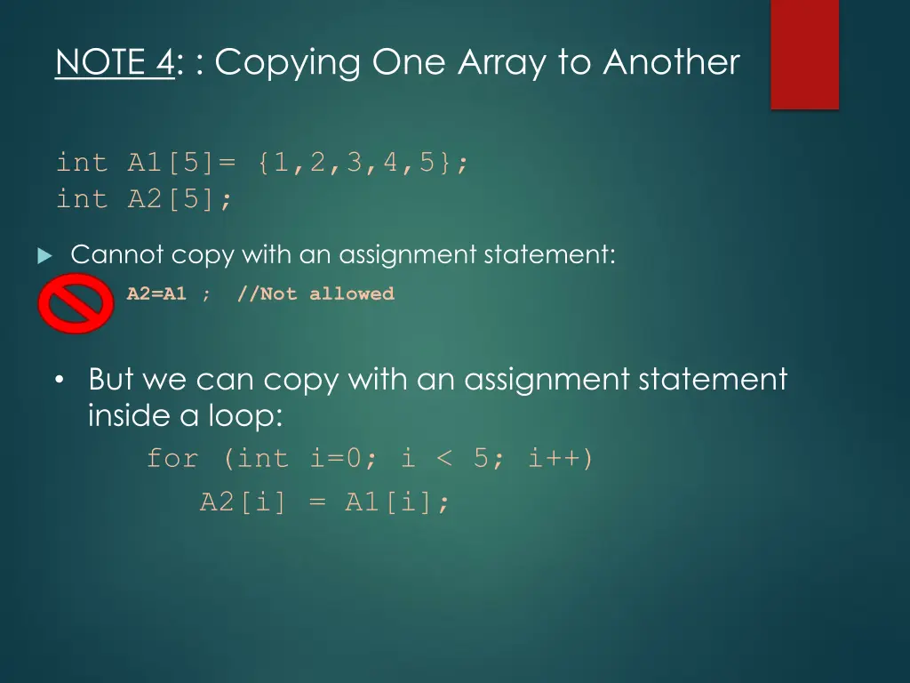 note 4 copying one array to another