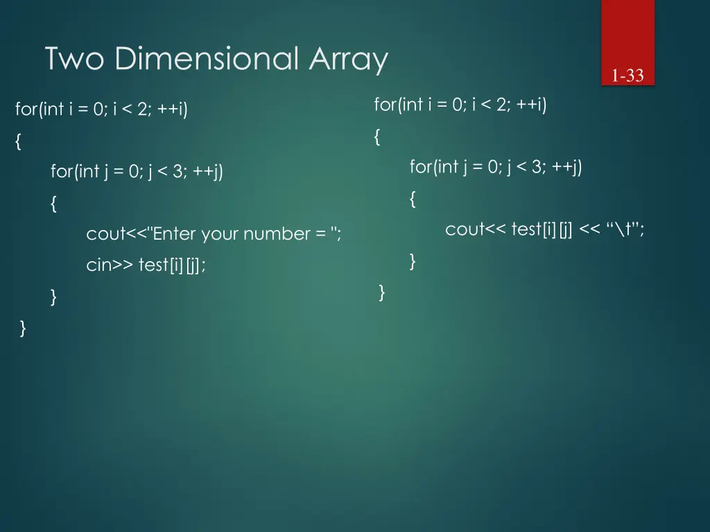 two dimensional array