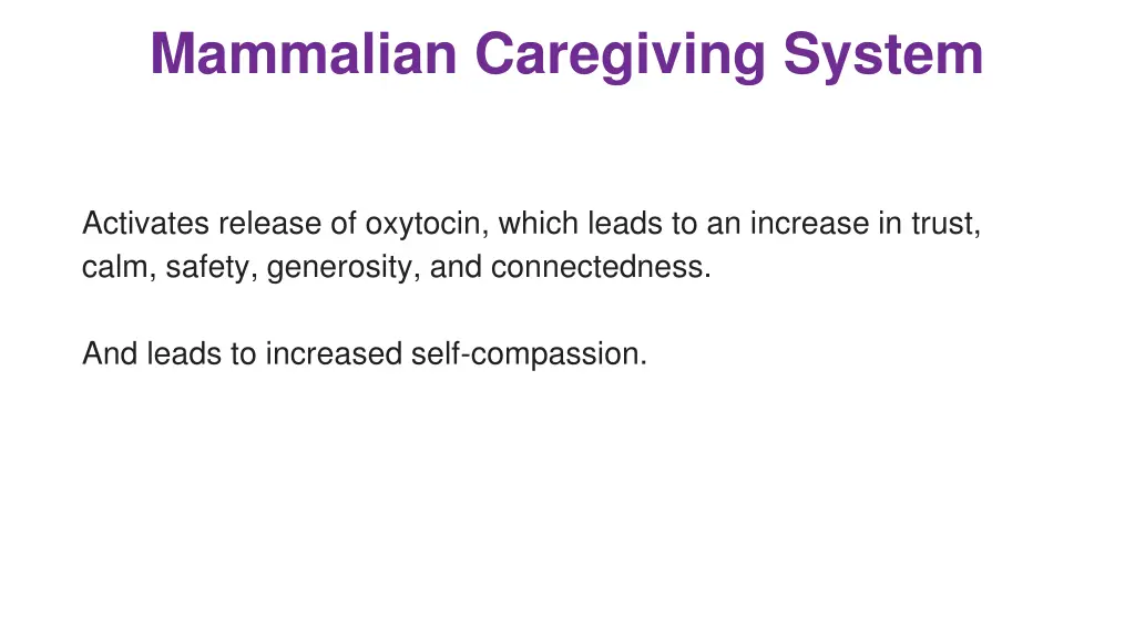 mammalian caregiving system