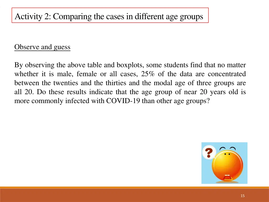 activity 2 comparing the cases in different