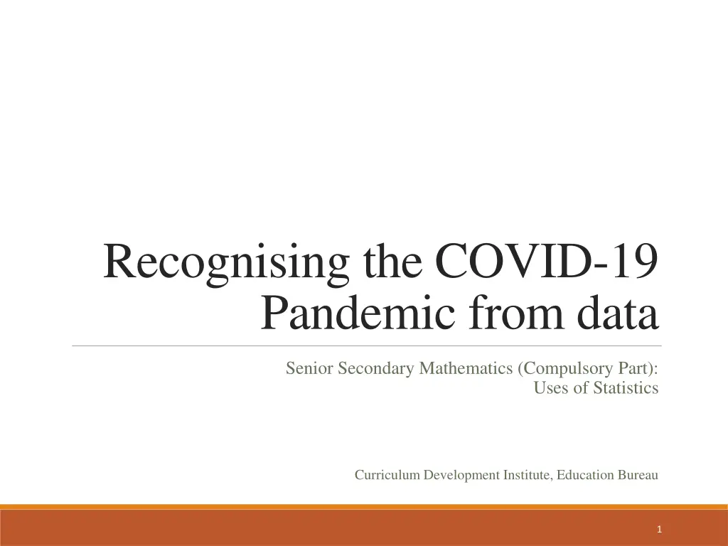 recognising the covid 19 pandemic from data