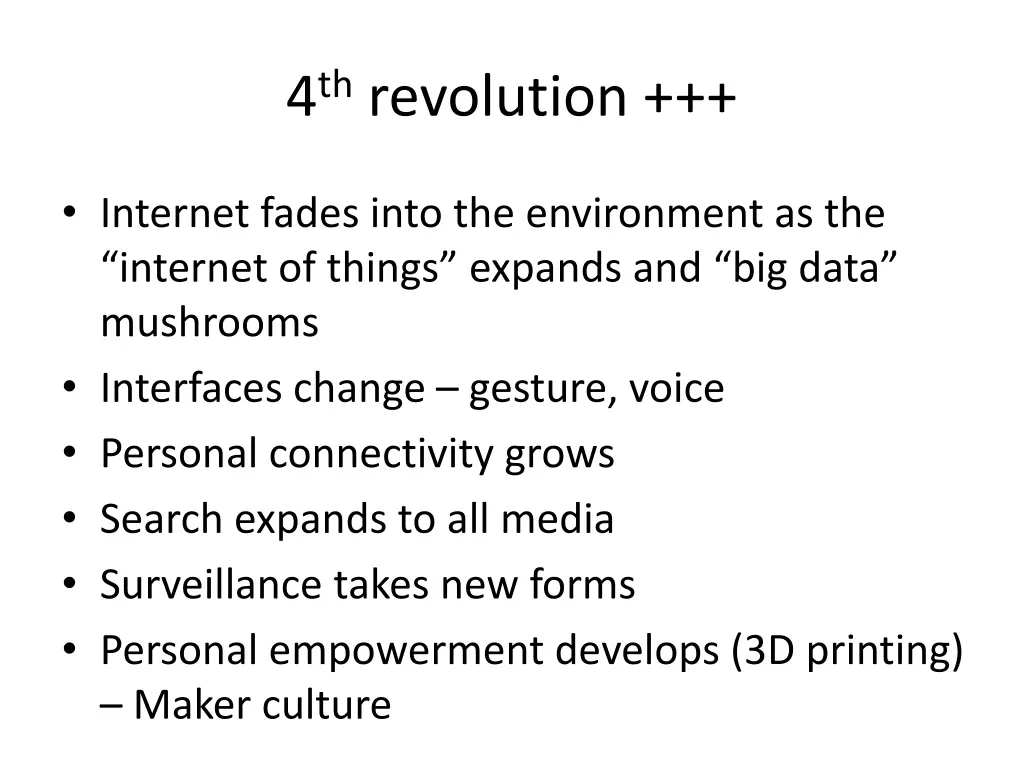 4 th revolution