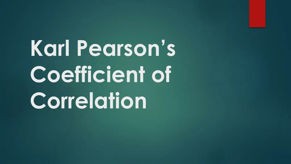 karl pearson s coefficient of correlation