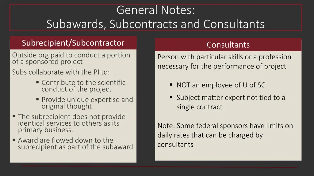 general notes