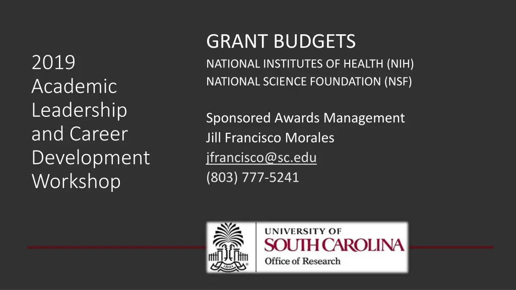 grant budgets national institutes of health
