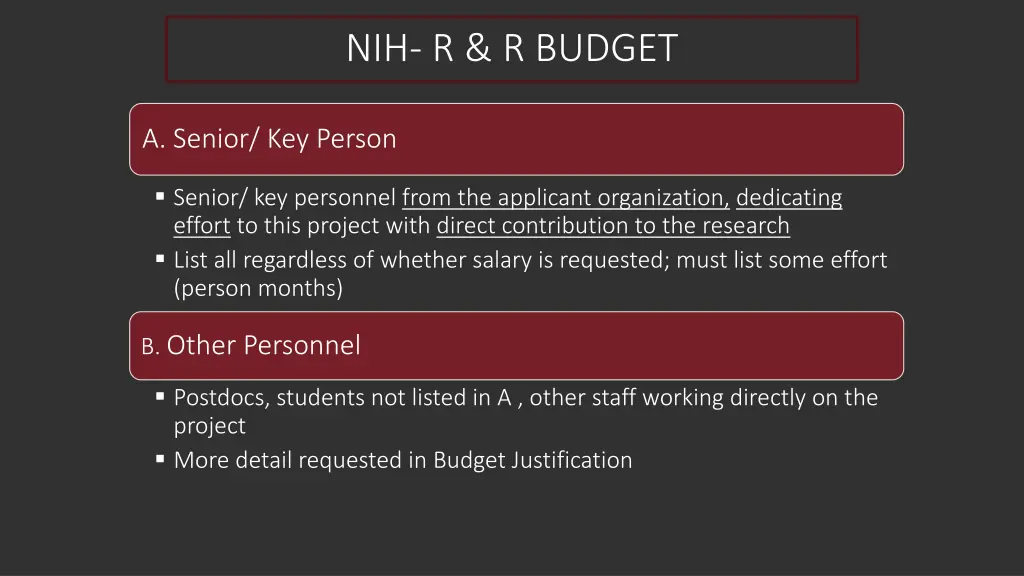 nih r r budget