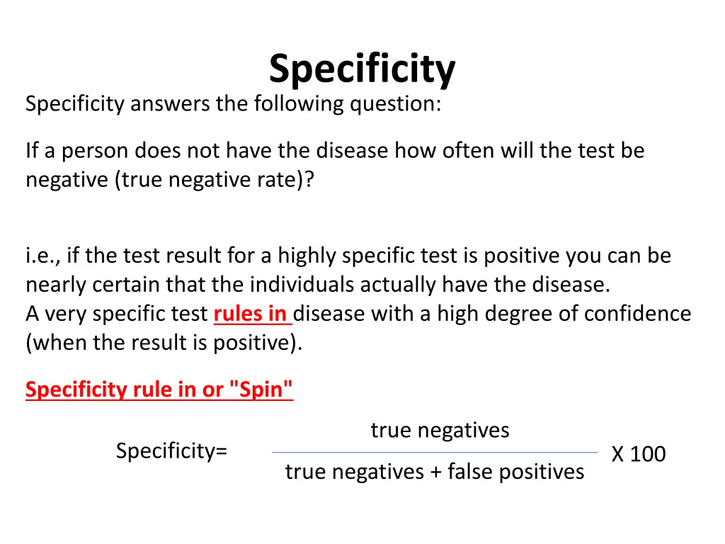 specificity