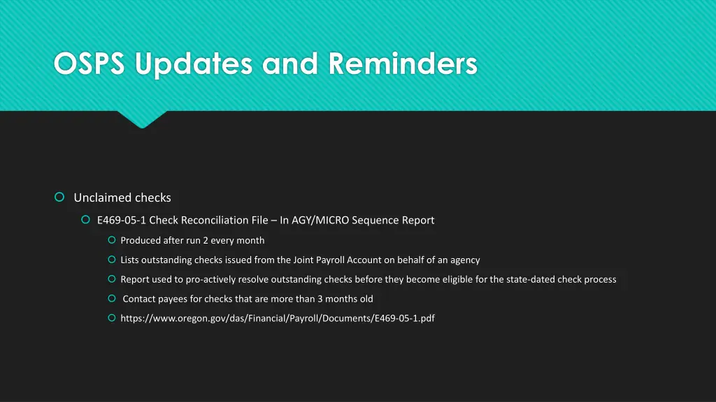 osps updates and reminders 2
