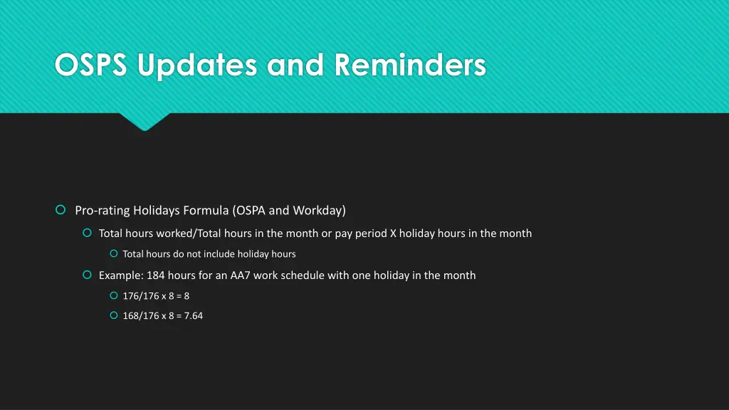 osps updates and reminders 3