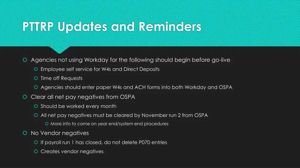 pttrp updates and reminders