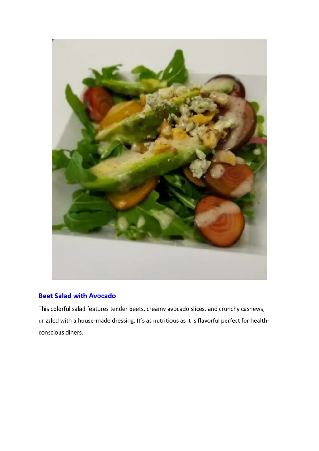beet salad with avocado