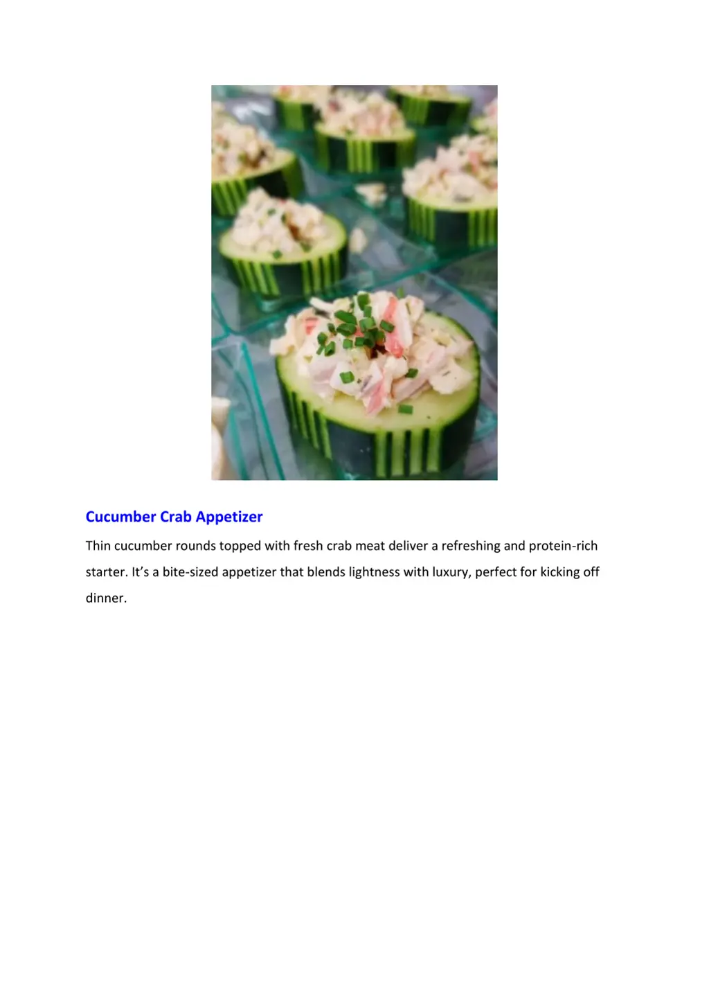 cucumber crab appetizer