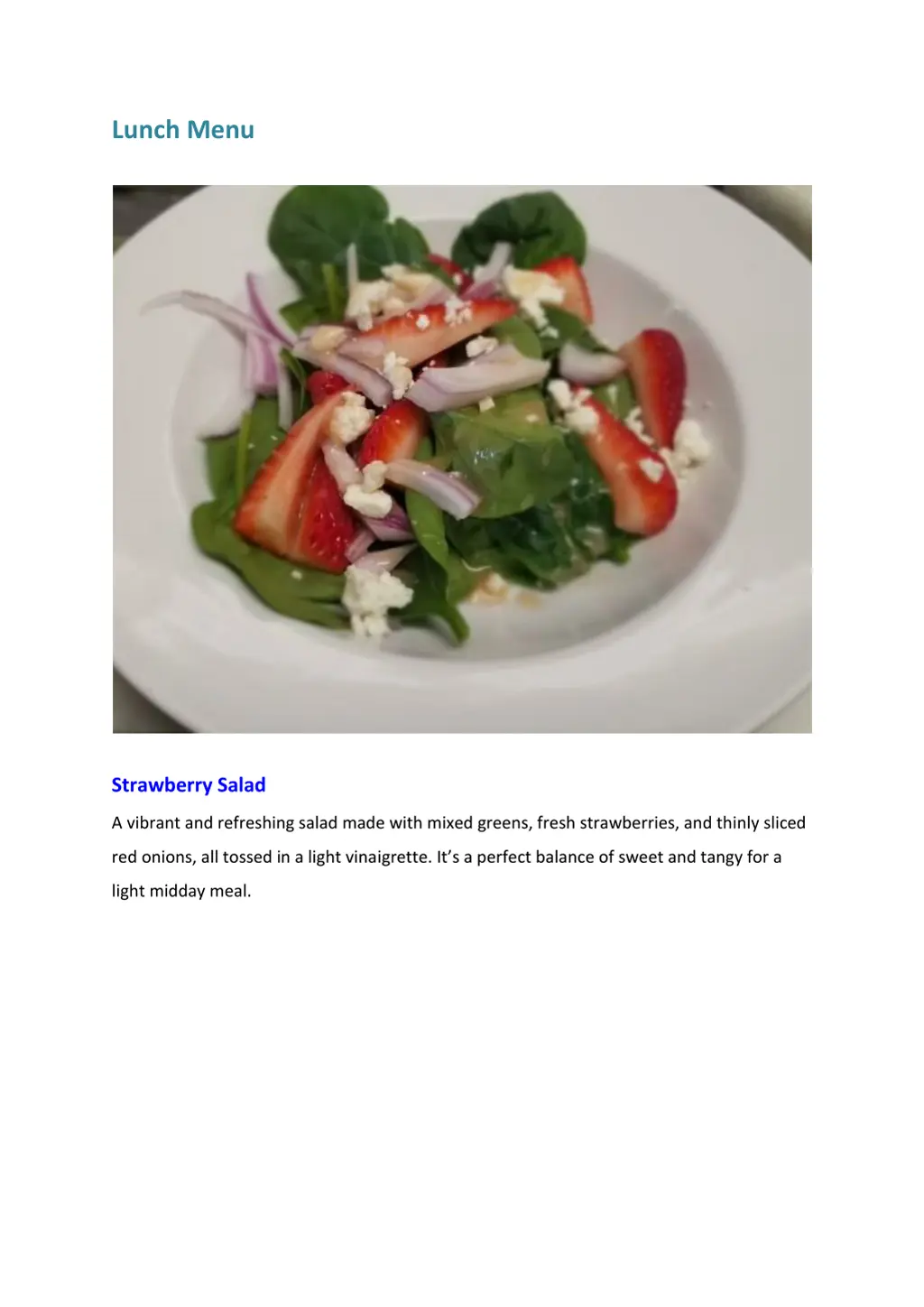 lunch menu
