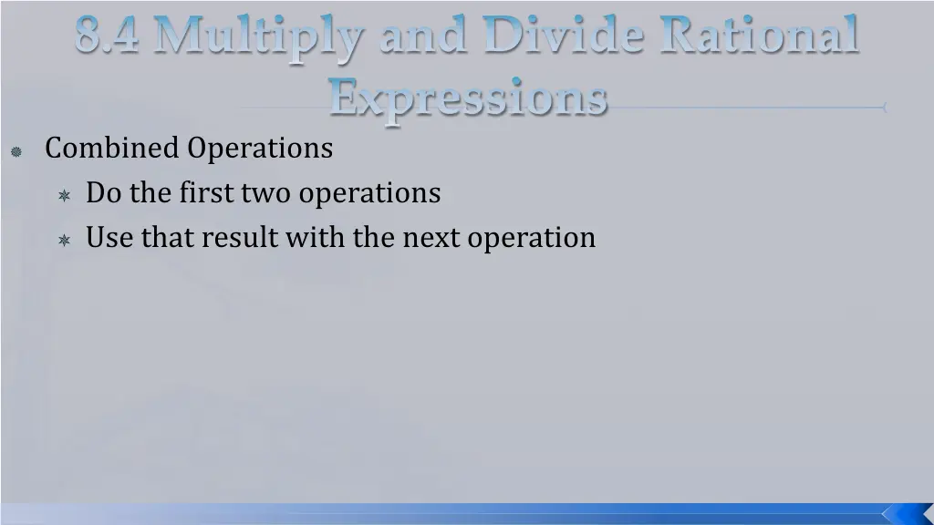combined operations do the first two operations