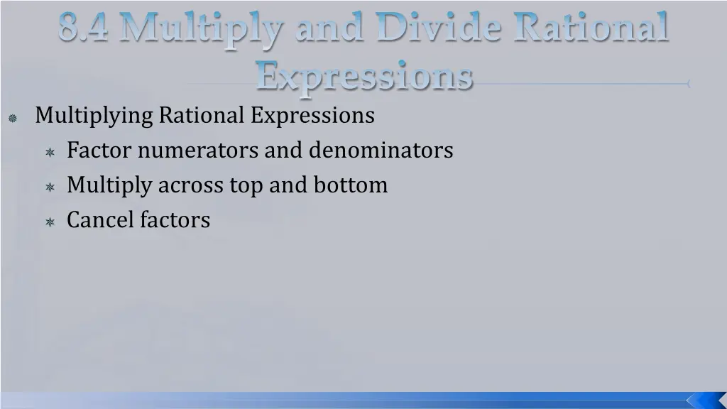 multiplying rational expressions factor