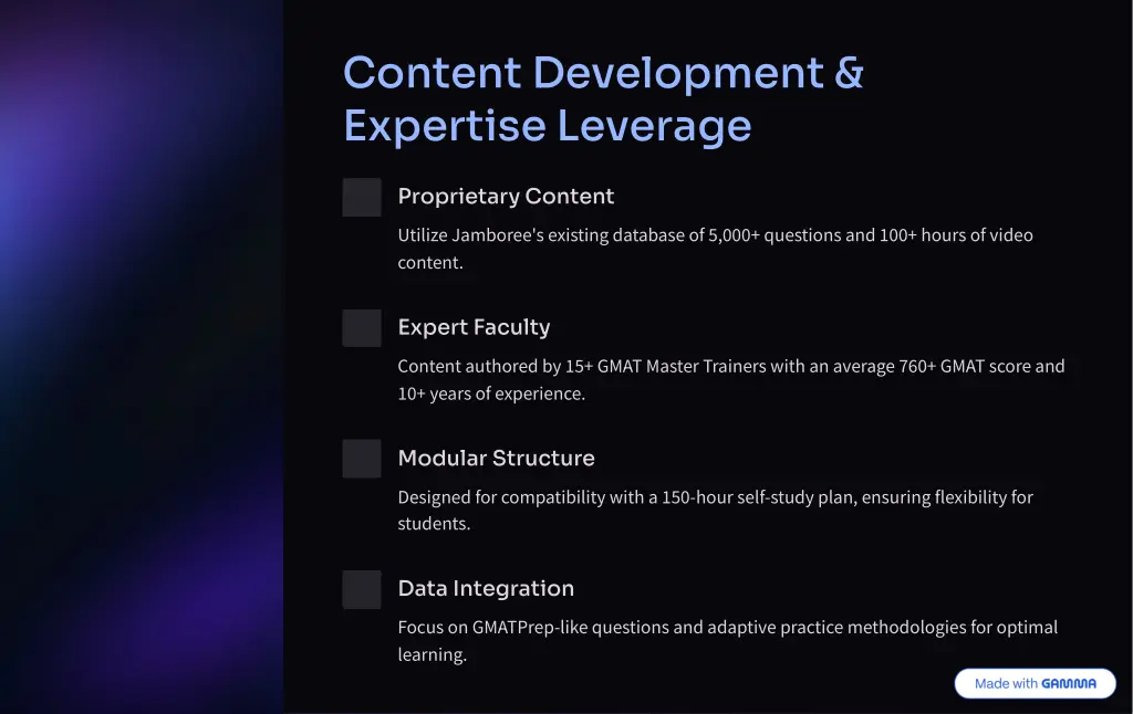 content development expertise leverage