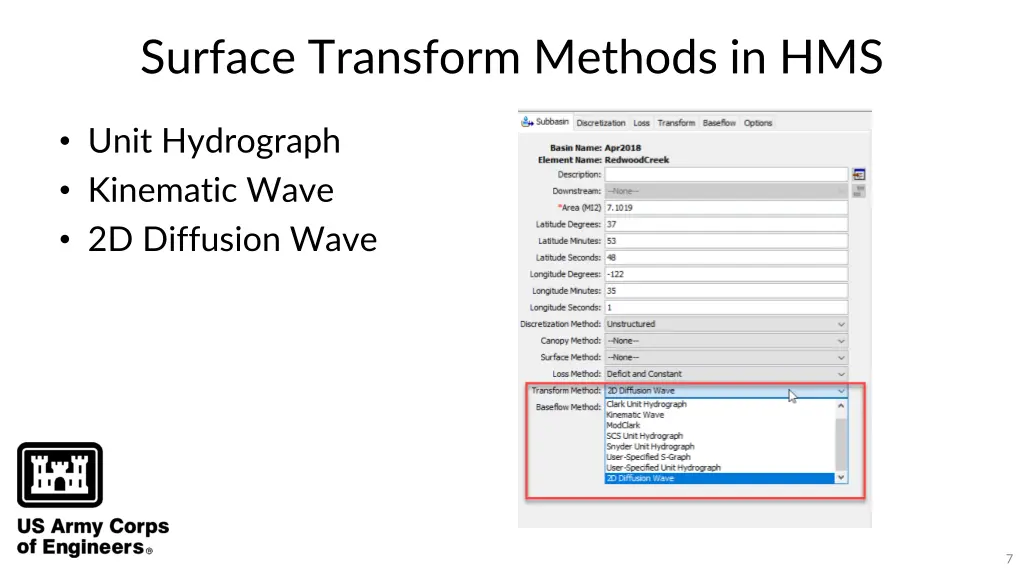 surface transform methods in hms