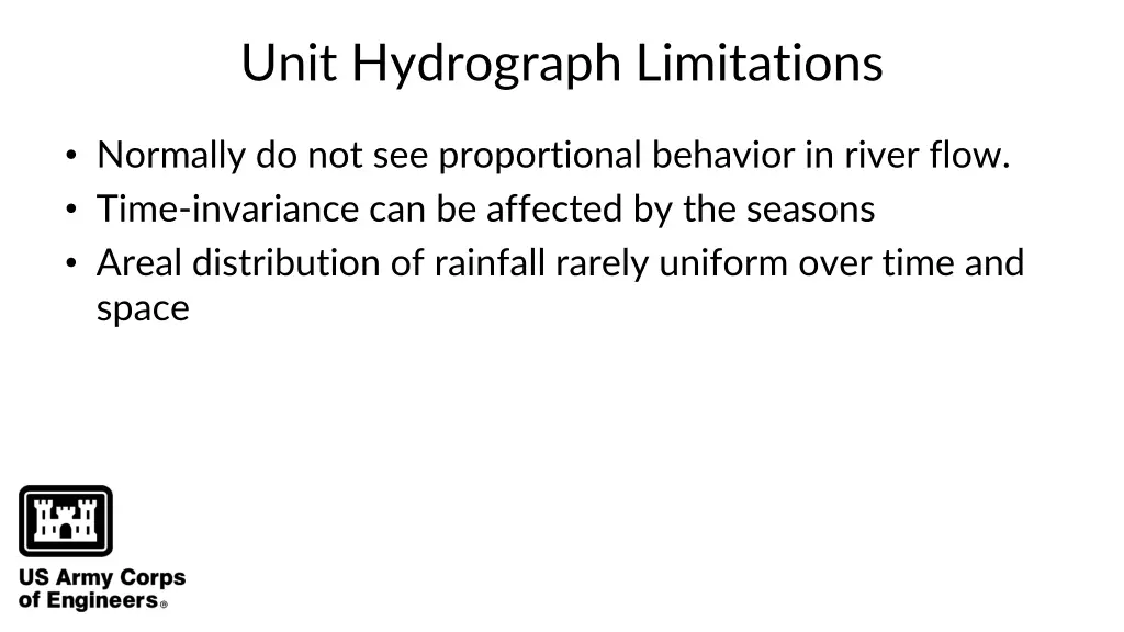 unit hydrograph limitations