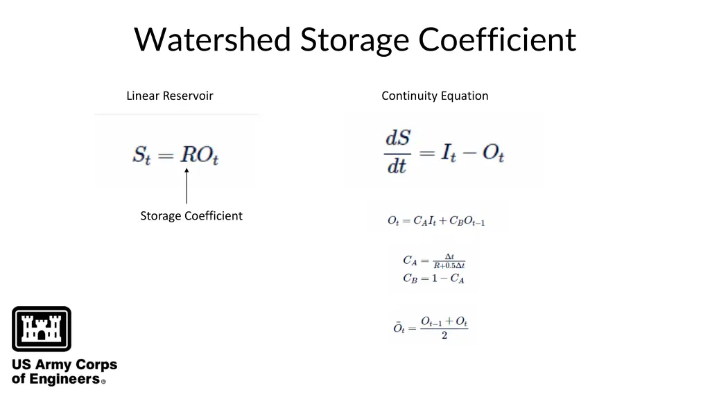 watershed storage coefficient